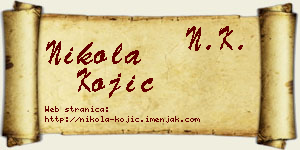 Nikola Kojić vizit kartica
